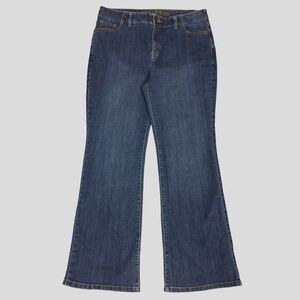 Lands End Blue Jeans Womens 12 Bootcut High Rise Medium Wash